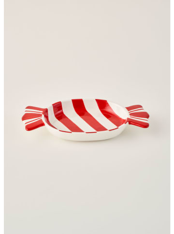 Serveerbord "Merry Christmas" rood/wit - (B)26 x (H)13 cm
