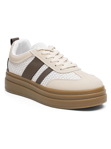 Sneakersy w kolorze brązowo-beżowym
