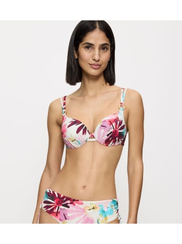 Bikini-Oberteil "Summer Fleur" in Bunt/ Rosa