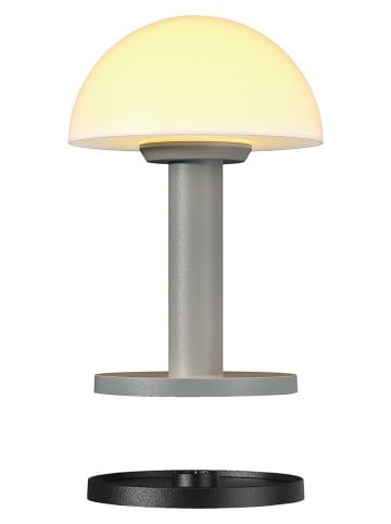 LED-Akku-Tischleuchte ''Bergamo'' in Grau - (H)18 x Ø 12,2 cm