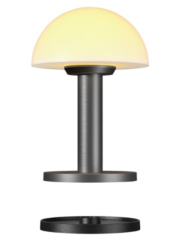 LED-Akku-Tischleuchte ''Bergamo'' in Grau - (H)18 x Ø 12,2 cm