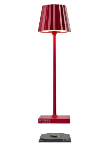 Akumulatorowa lampa stołowa LED w kolorze czerwonym - wys. 21 x Ø 6 cm