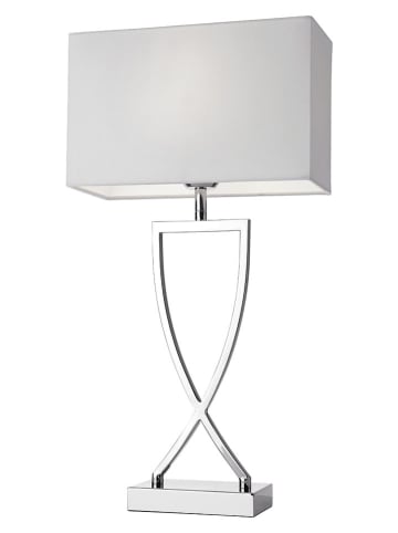 Lampa stołowa "Toulouse" w kolorze srebrno-białym - 27 x 52 x 12 cm