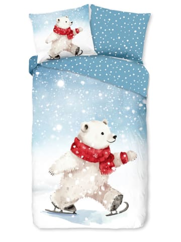 Flanellen beddengoedset  "Oleg" blauw/wit/rood