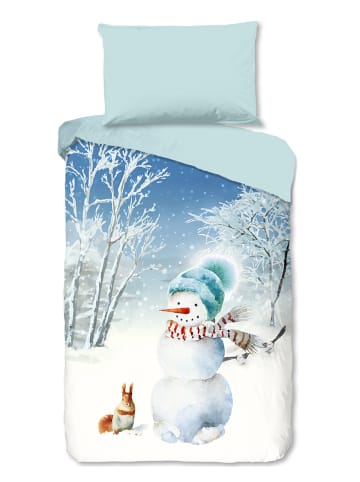 Flanell-Bettwäsche-Set "Cold" in Blau