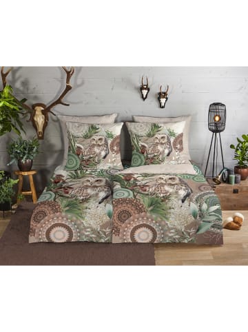 Flanellen beddengoedset "Hip" beige