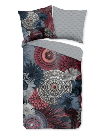 Flanellen beddengoedset "Makenna" grijs