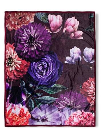 Plaid "Bloomie" in Bordeaux/ Bunt