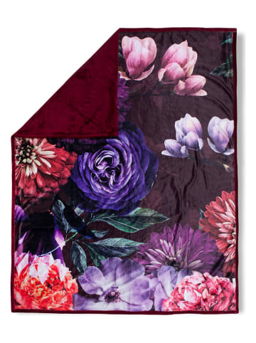 Plaid "Bloomie" in Bordeaux/ Bunt