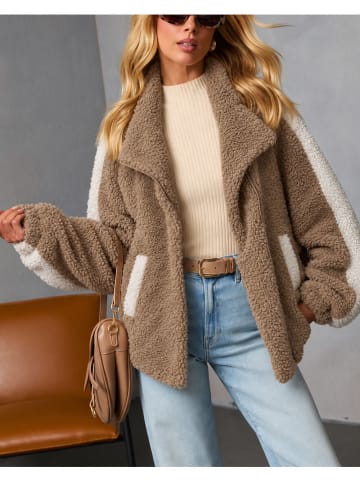Teddyjacke in Hellbraun/ Creme