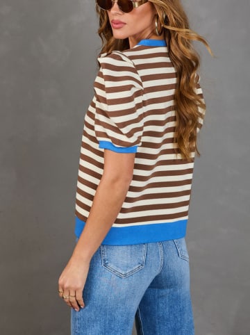 Shirt in Creme/ Braun
