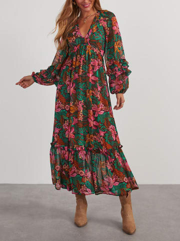 Kleid in Grün/ Pink