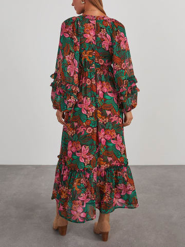 Kleid in Grün/ Pink