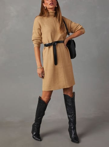 Gebreide jurk beige