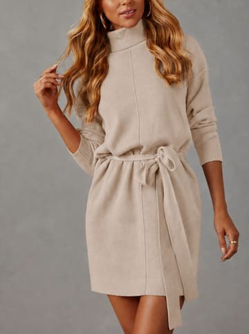 Gebreide jurk beige