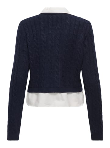 Pullover "Ada" in Dunkelblau/ Weiß