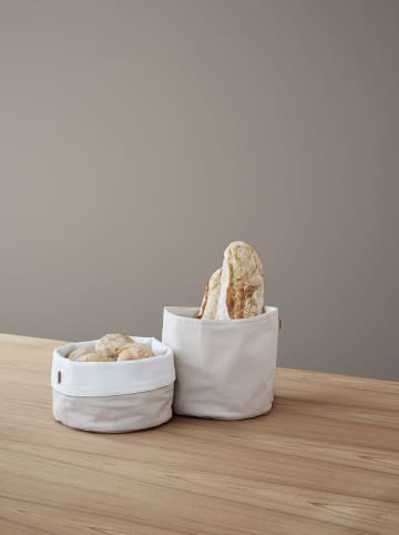 Brottasche "Stelton" in Beige/ Weiß - (H)21 x Ø 23 cm
