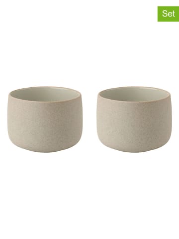 Kubki (2 szt.) "Emma" w kolorze beżowo-szarym - 150 ml