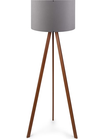 Standleuchte "Ayd" in Grau/ Braun - (H)140 cm
