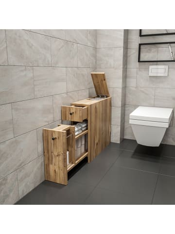 Badschrank "Calencia" in Hellbraun - (B)19 x (H)55 x (T)60 cm