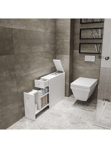 Badschrank "Calencia" in Weiß - (B)19 x (H)55 x (T)60 cm