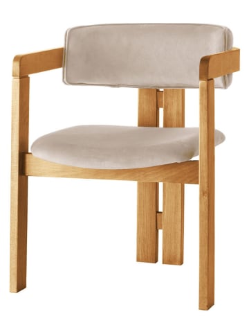 Eetkamerstoel beige/lichtbruin - (B)58 x (H)76 x (D)49 cm