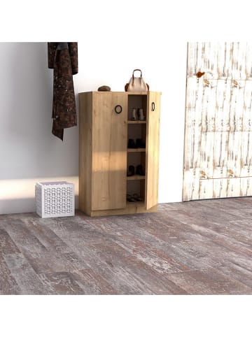 Schoenenkast "Defne" bruin - (B)60 x (H)90 x (D)31,6 cm