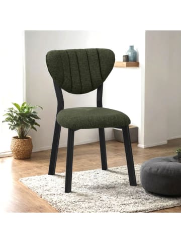 Esszimmerstuhl "Elma" in Khaki/ Schwarz - (B)47 x (H)85 x (T)45 cm
