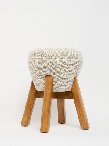 Pouf in Beige - (B)38 x (H)48 x (T)38 cm