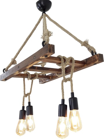 Lampa wisząca "Merdiven Halat" w kolorze brązowym - 80 x 34 cm
