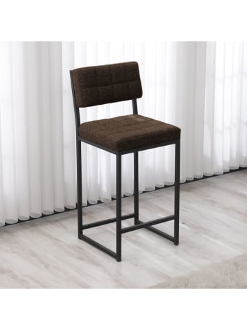 Hocker barowy "Retro" w kolorze brązowo-czarnym - 40 x 98 x 40 cm