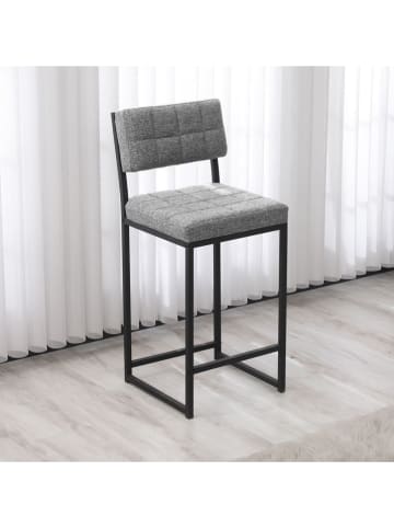 Hocker barowy "Retro" w kolorze szaro-czarnym - 40 x 98 x 40 cm