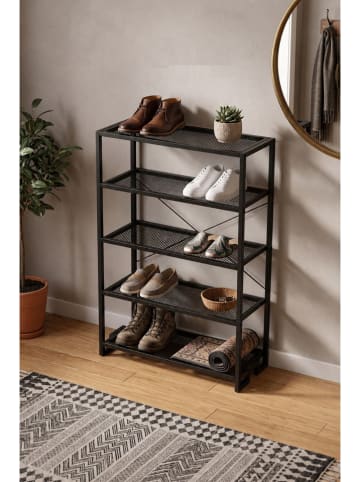 Schuhregal "Veno" in Schwarz - (B)73 x (H)109 x (T)30 cm