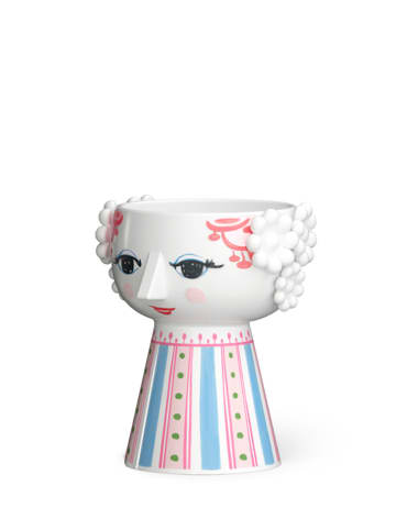 Kerzenständer "Eva" in Weiß/ Hellblau/ Rosa - (H)9,5 cm