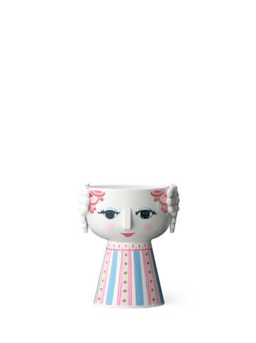 Kerzenständer "Eva" in Weiß/ Hellblau/ Rosa - (H)9,5 cm