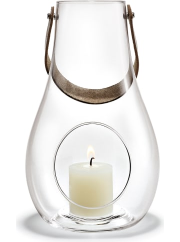 Lampion "DWL" w kolorze brązowym - wys. 25 x Ø 15,2 cm