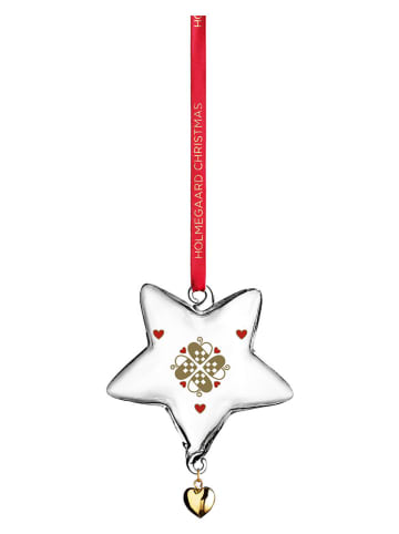 Dekohänger ''Star'' in Transparent/ Rot - (H)8,5 cm