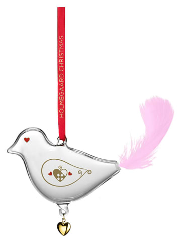 Dekohänger ''Bird'' in Transparent/ Rot - (H)7 cm