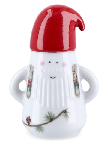 Dekofigur "Father Elf" in Weiß/ Rot - (H)9 cm