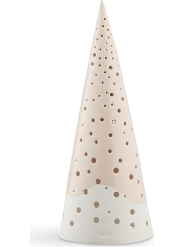Świecznik "Nobili" w kolorze beżowym - wys. 25,5 cm