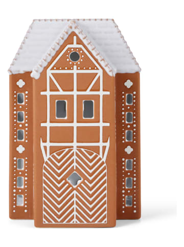 Świecznik "Gingerbread Lyshus" w kolorze jasnobrązowym - wys 17 cm