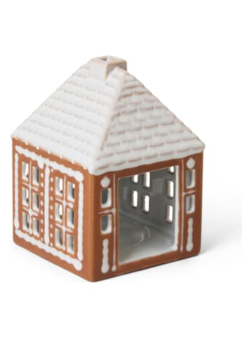 Świecznik "Gingerbread" w kolorze brązowym - 8,5 x 12 x 8,5 cm