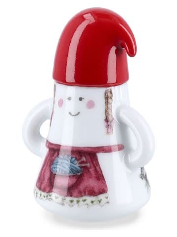 Dekofigur "Mother Elf" in Weiß/ Rot - (H)8,5 cm