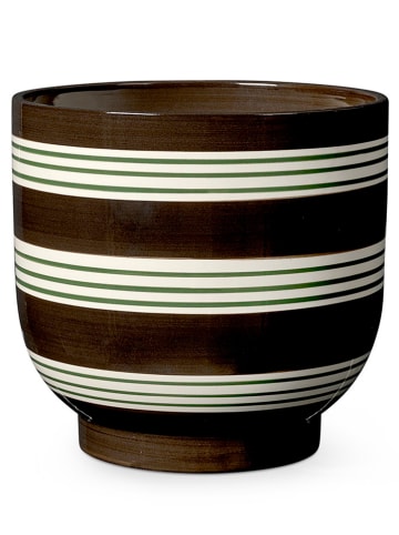 Übertopf "Omaggio" in Braun/ Creme - (H)18 x Ø 19 cm