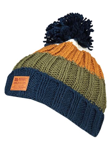 Mütze in Dunkelblau/ Khaki/ Orange