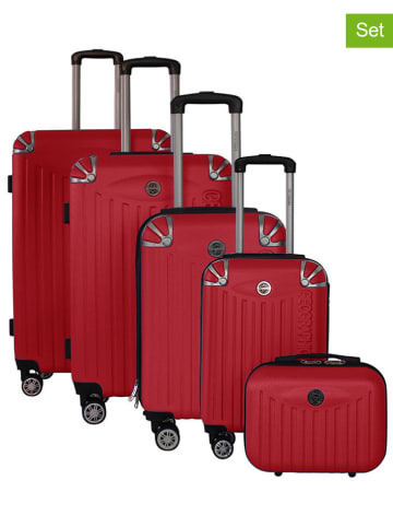 5tlg. Hardcase-Trolleyset "Salomun" in Rot