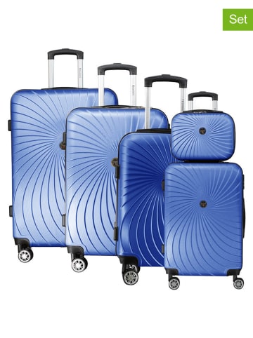5tlg. Hardcase-Trolleyset "Sunlighteo" in Blau