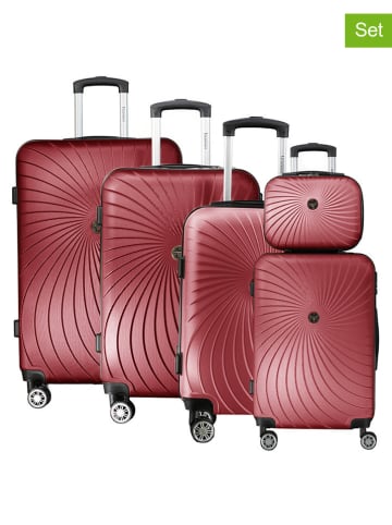 5tlg. Hardcase-Trolleyset "Sunlighteo" in Bordeaux
