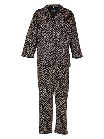 Pyjama in Schwarz/ Creme