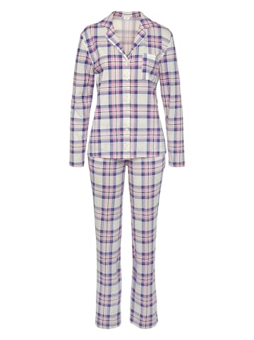 Pyjama in Rosa/ Blau/ Weiß